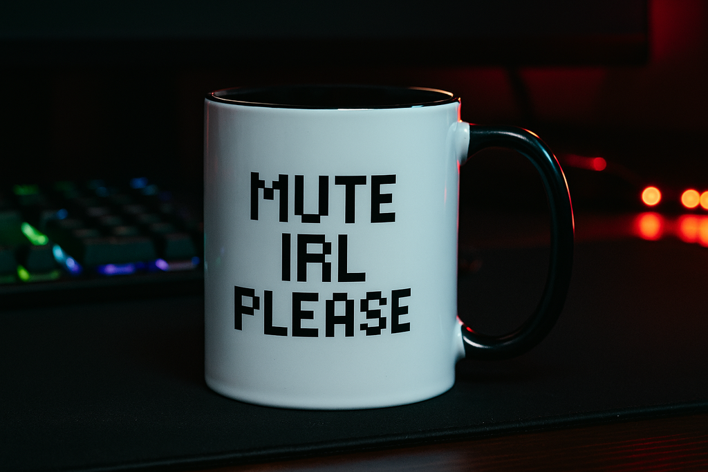 Mute IRL gamer mug – fun gift idea for gamers and developers
