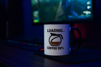 Pixel art loading coffee mug – perfect gift for gamers and developers