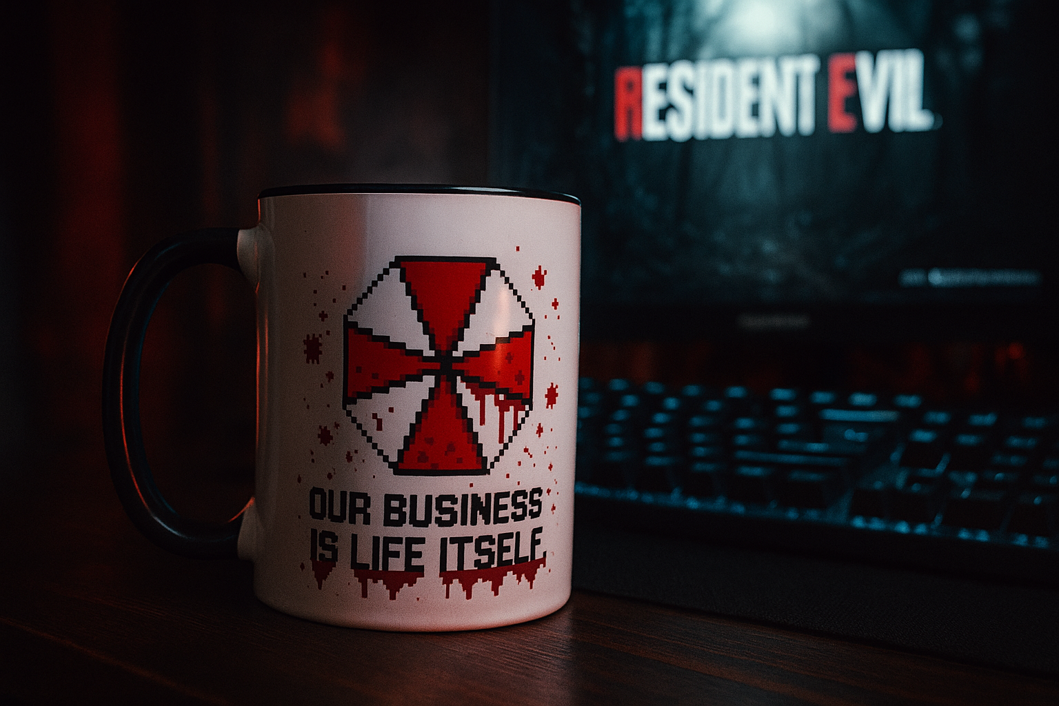Umbrella Legacy – Resident Evil Pixel Art Mug