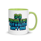 Humorous programming mug – 99 problems glitch retro text design
