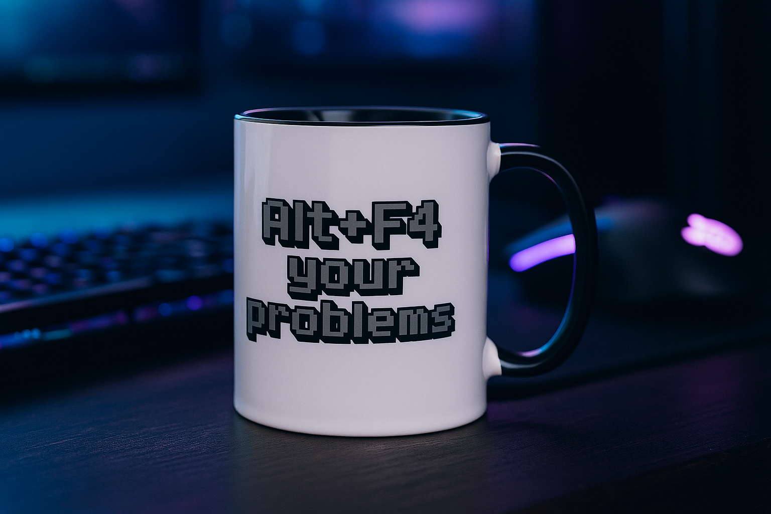 Alt+F4 coffee cup – humorous retro design for programmers