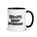 Humorous coding mug – alt+F4 your problems quote for developers