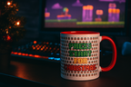Press Start for Christmas – Retro Gamer Pixel Art Mug