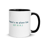 Humorous coding mug – there's no place like 127.0.0.1 quote