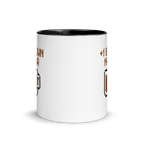 Pixel art gamer mug with +1 Brown Mana text – fun coffee lovers cup