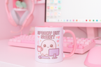 Spooky but sweet pink coffee cup for gamers