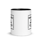 Humorous gamer coffee mug – overstimulated but still respawning quote