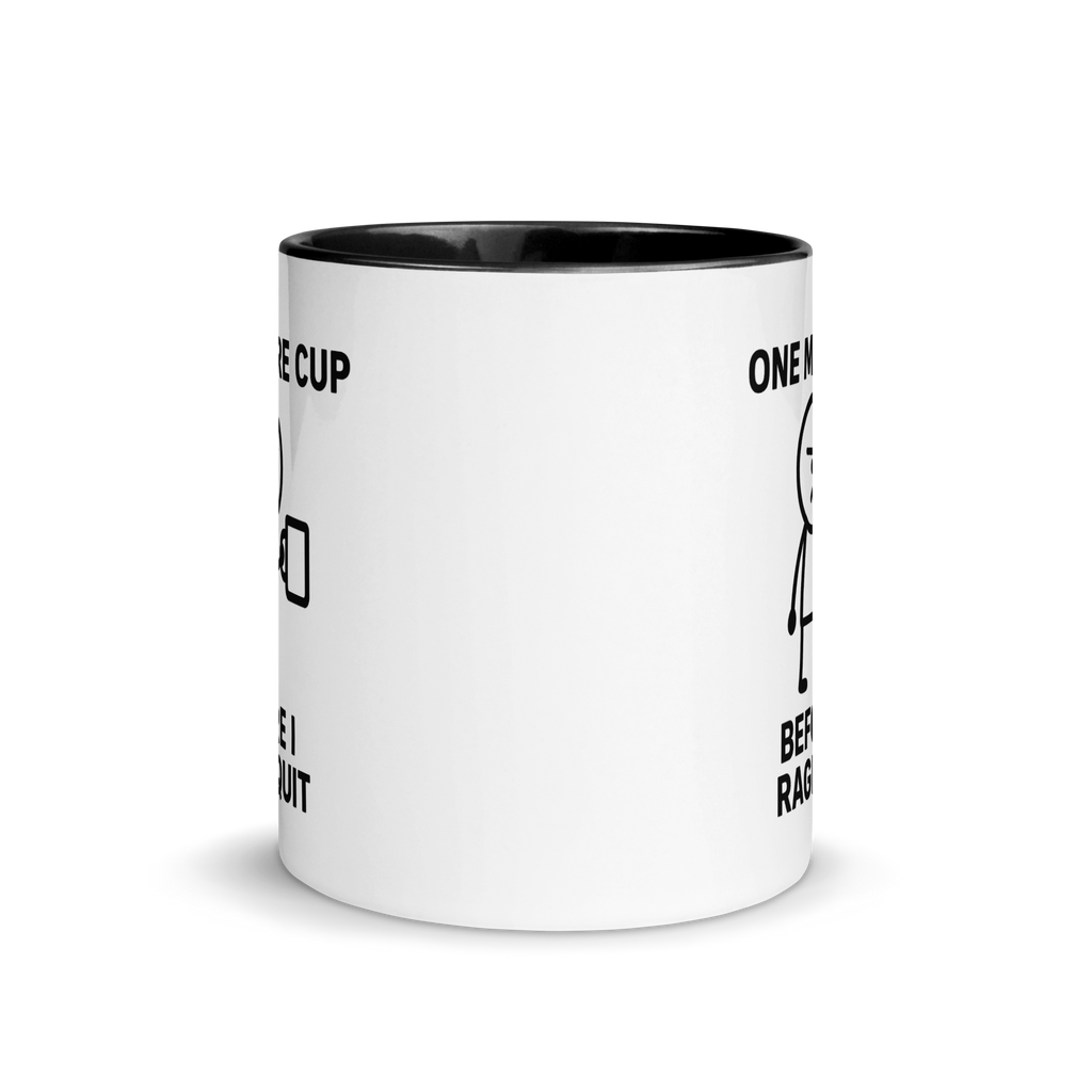 Humorous gamer coffee mug – one more cup before rage quit design