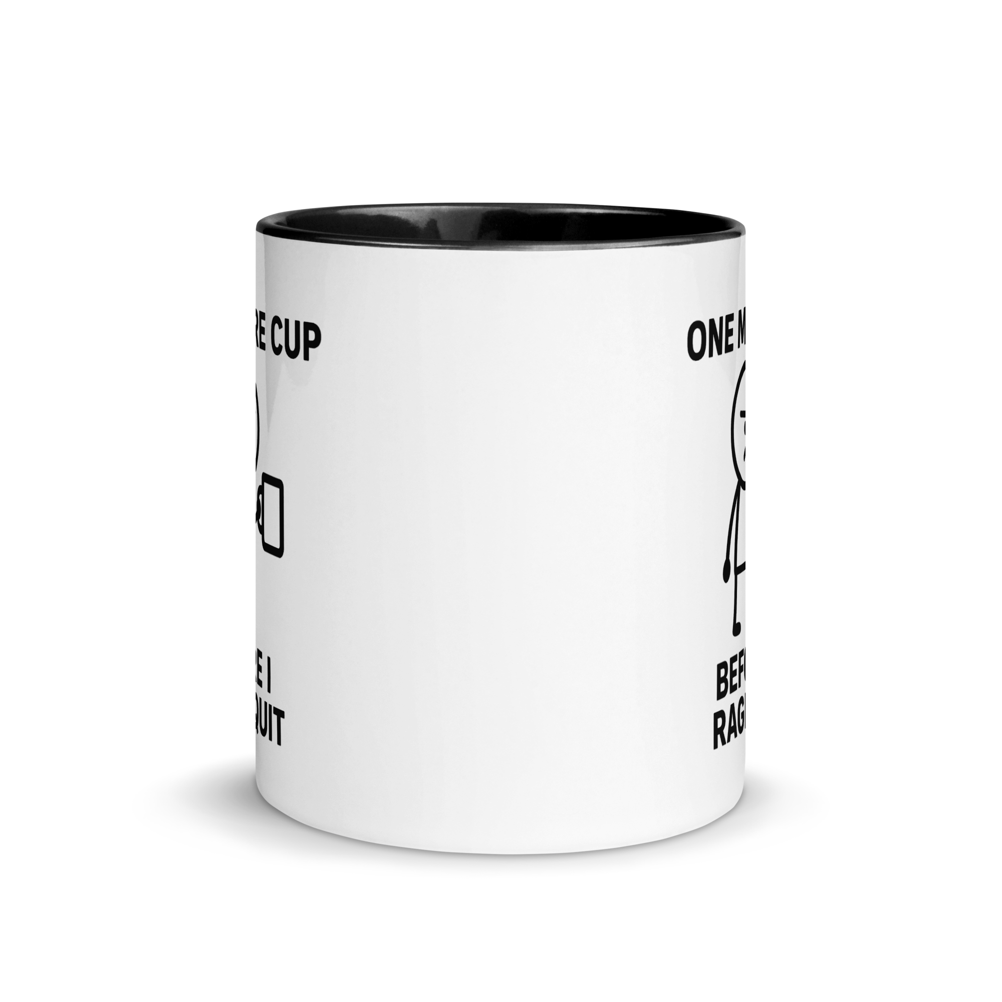 Humorous gamer coffee mug – one more cup before rage quit design