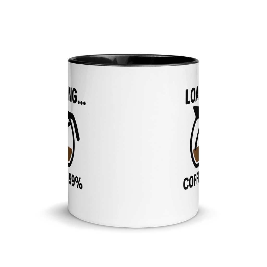 Gamer coffee mug with loading bar design – coffee 99% ready