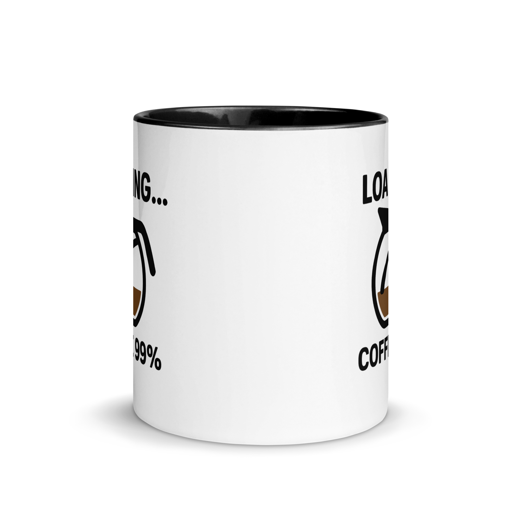 Gamer coffee mug with loading bar design – coffee 99% ready