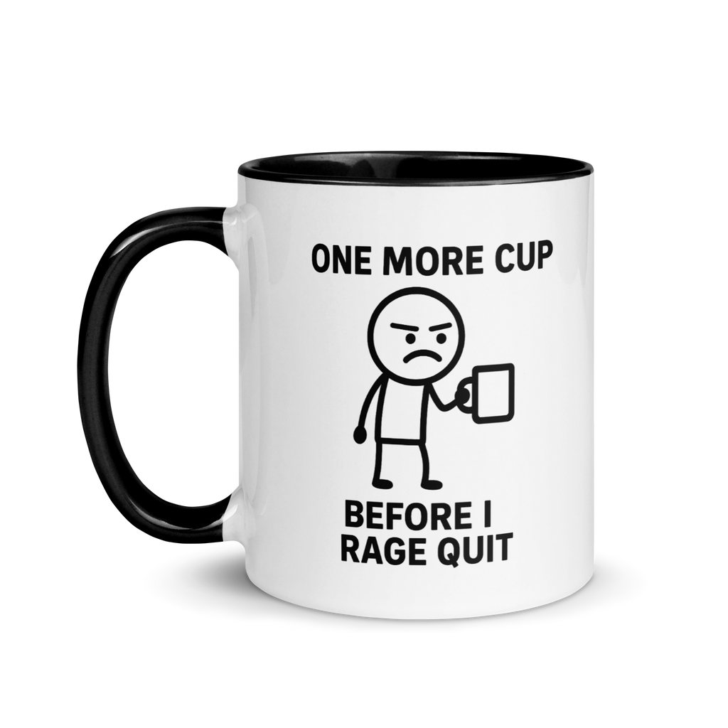 Funny gaming mug gift – rage quit coffee design for gamers