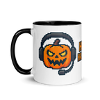 Spooky pumpkin gamer mug – perfect Halloween gift in pixel art