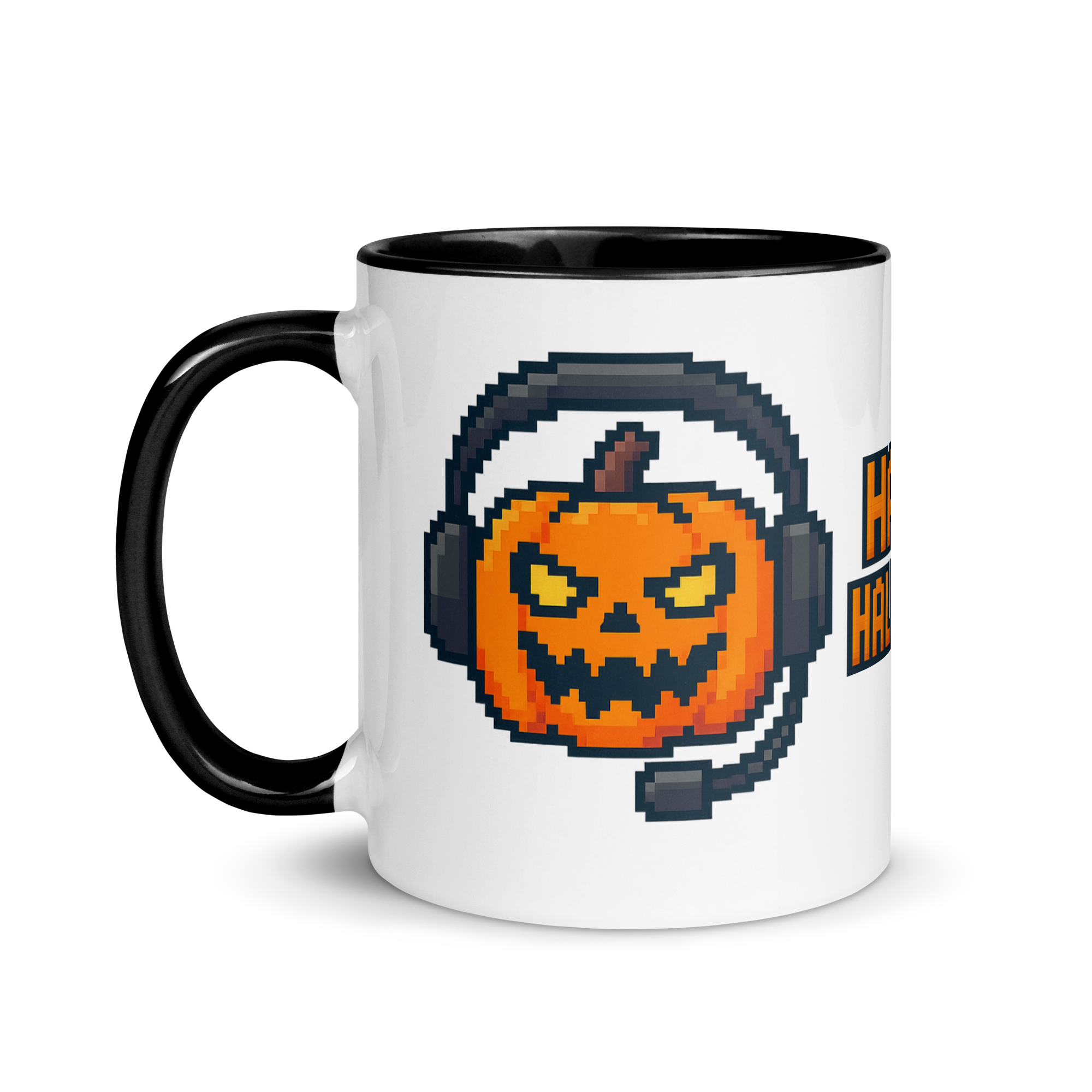 Spooky pumpkin gamer mug – perfect Halloween gift in pixel art