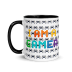 I Am a Gamer pixel art mug – colorful retro coffee gift for gamers