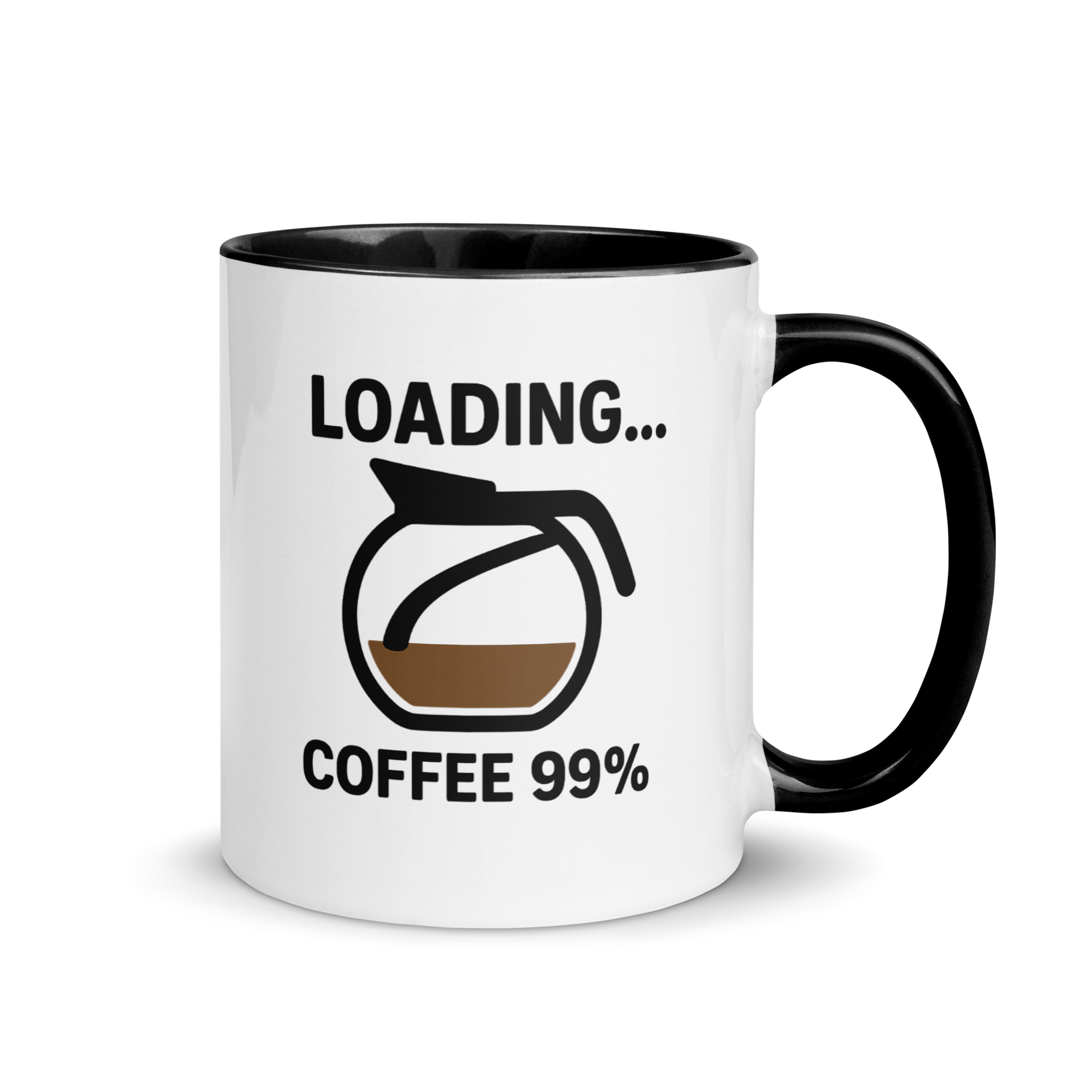 Loading coffee 99 percent mug – funny gamer coffee loading design