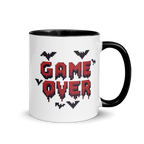 Spooky pixel art gamer mug with retro Game Over text – Halloween gift