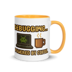 Debugging powered by coffee mug – pixel art developer coffee cup