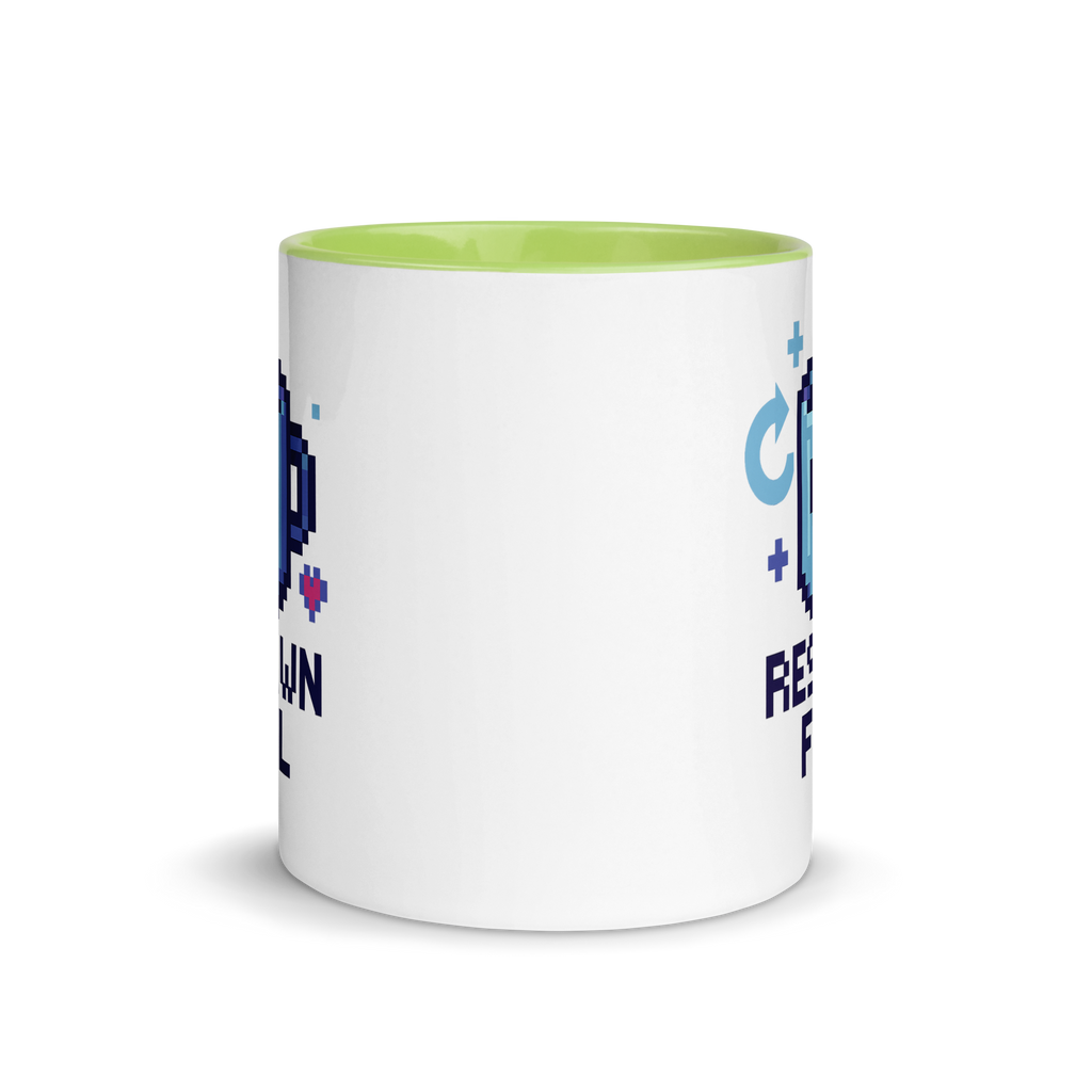 Pixel art respawn fuel mug – fun coffee gift for programmers