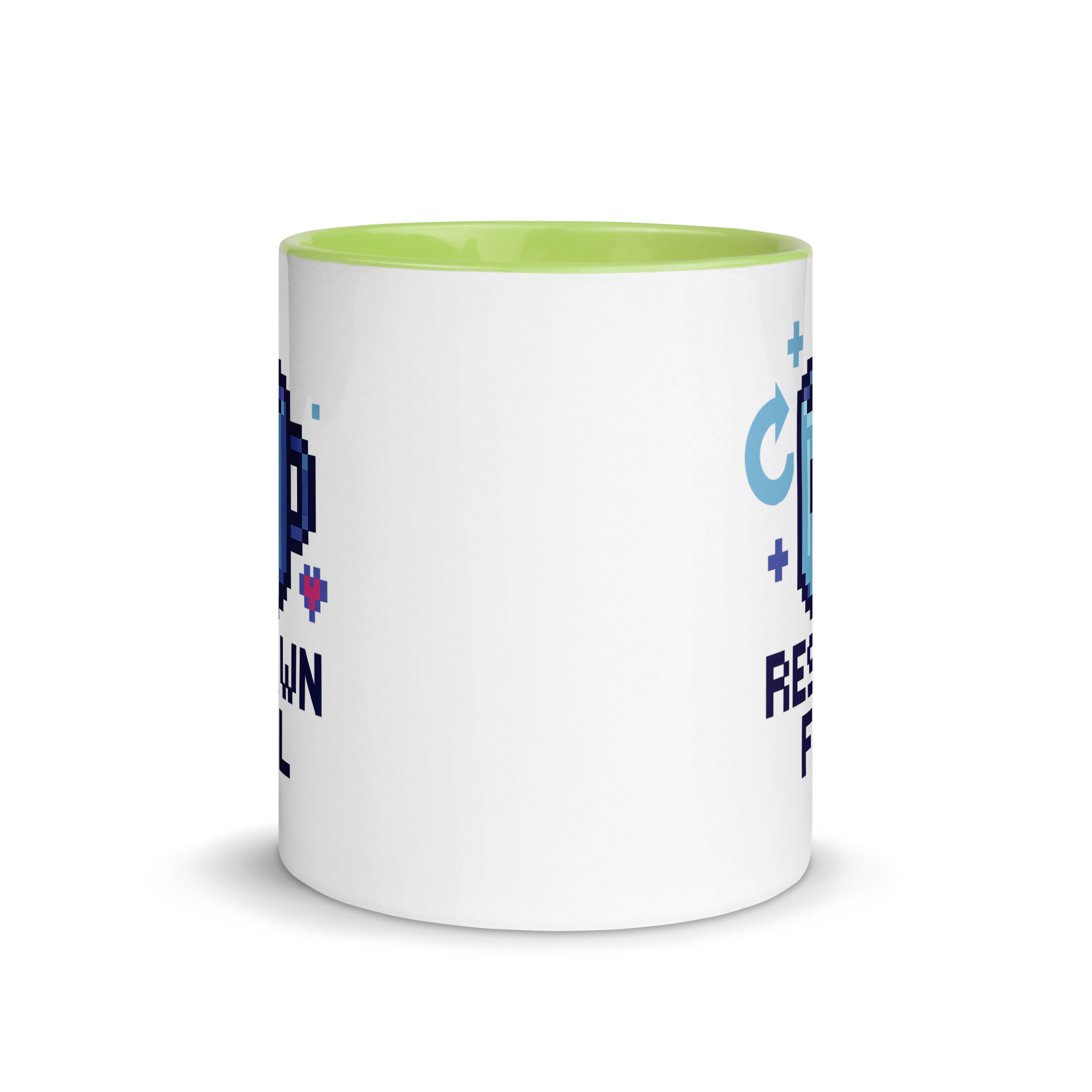 Pixel art respawn fuel mug – fun coffee gift for programmers