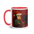 Funny gamer Christmas coffee mug – pixel art design with festive vibe